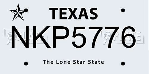 NKP5776 Texas License Plate