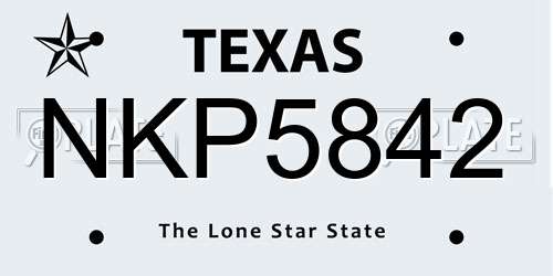 NKP5842 Texas License Plate