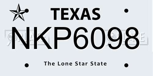 NKP6098 Texas License Plate
