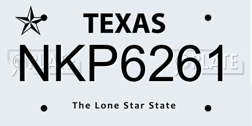 NKP6261 Texas License Plate