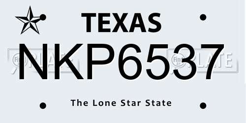 NKP6537 Texas License Plate