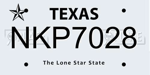 NKP7028 Texas License Plate