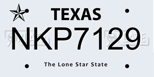 NKP7129 Texas License Plate
