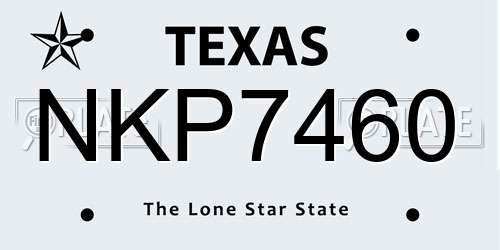NKP7460 Texas License Plate