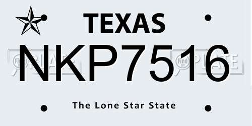 NKP7516 Texas License Plate