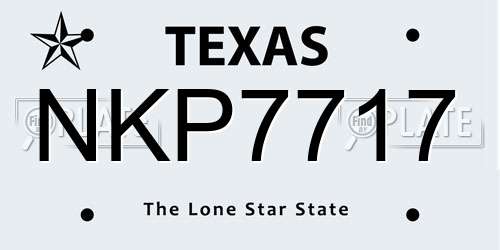 NKP7717 Texas License Plate