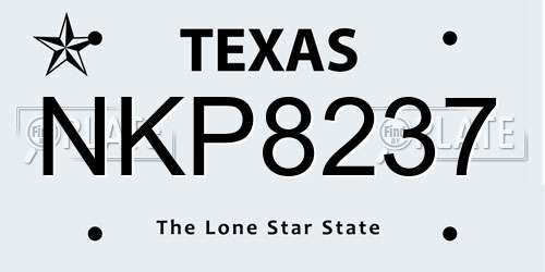 NKP8237 Texas License Plate