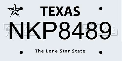 NKP8489 Texas License Plate