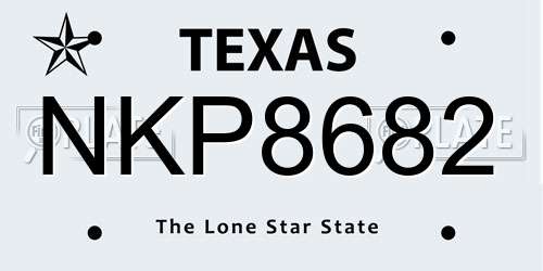 NKP8682 Texas License Plate