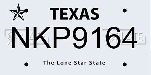 NKP9164 Texas License Plate