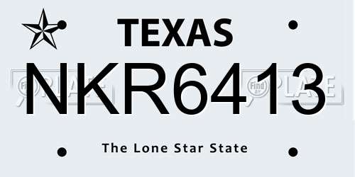 NKR6413 Texas License Plate