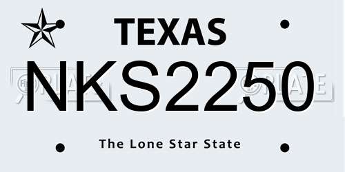 NKS2250 Texas License Plate