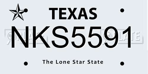 NKS5591 Texas License Plate