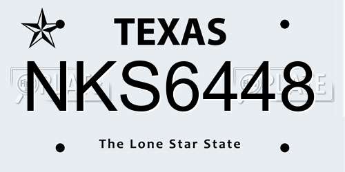 NKS6448 Texas License Plate