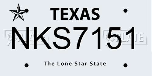 NKS7151 Texas License Plate