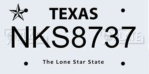NKS8737 Texas License Plate