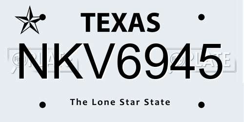NKV6945 Texas License Plate