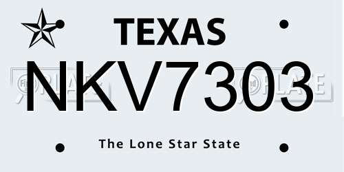 NKV7303 Texas License Plate