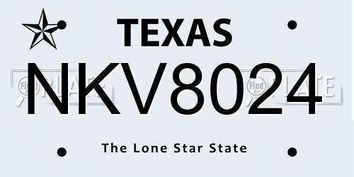 NKV8024 Texas License Plate