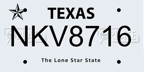 NKV8716 Texas License Plate