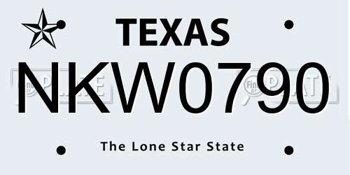 NKW0790 Texas License Plate