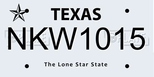 NKW1015 Texas License Plate