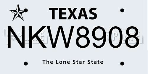 NKW8908 Texas License Plate