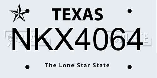NKX4064 Texas License Plate