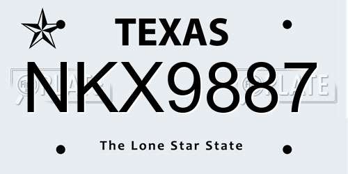 NKX9887 Texas License Plate