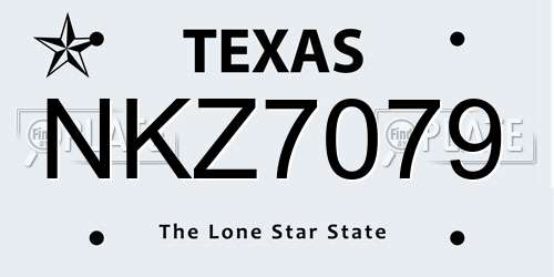 NKZ7079 Texas License Plate