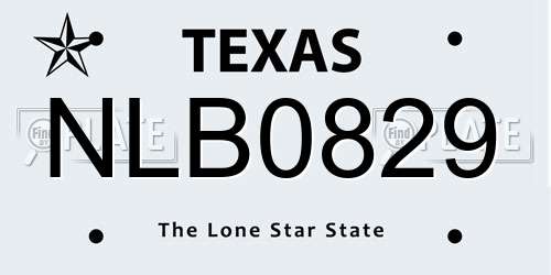 NLB0829 Texas License Plate