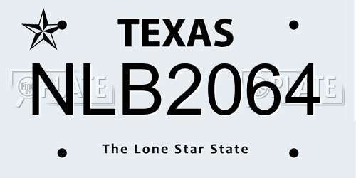 NLB2064 Texas License Plate