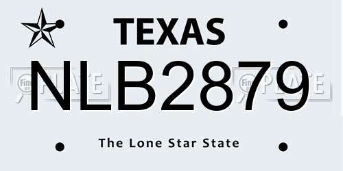 NLB2879 Texas License Plate