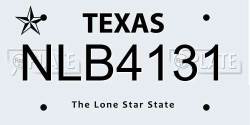 NLB4131 Texas License Plate