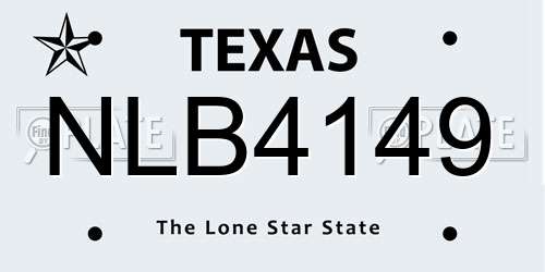 NLB4149 Texas License Plate