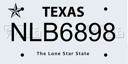 NLB6898 Texas License Plate