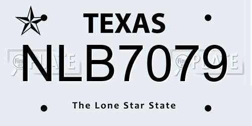 NLB7079 Texas License Plate
