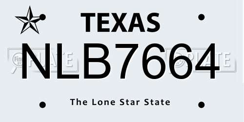 NLB7664 Texas License Plate