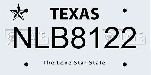 NLB8122 Texas License Plate
