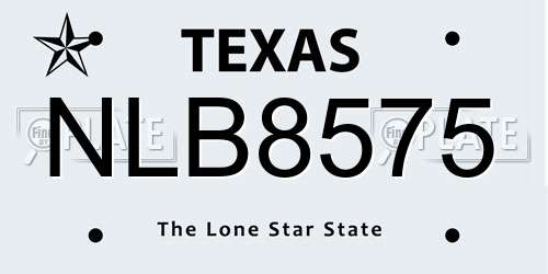 NLB8575 Texas License Plate
