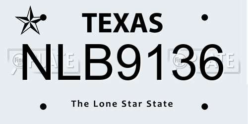 NLB9136 Texas License Plate