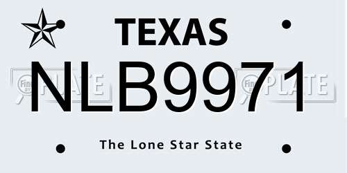 NLB9971 Texas License Plate