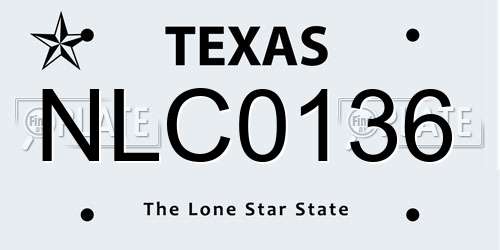 NLC0136 Texas License Plate