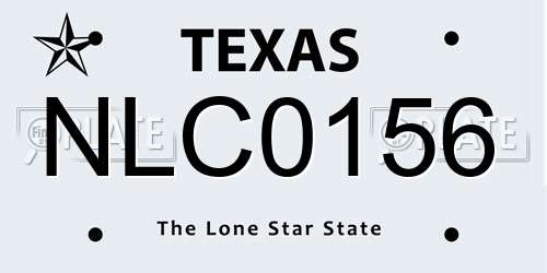 NLC0156 Texas License Plate