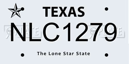 NLC1279 Texas License Plate
