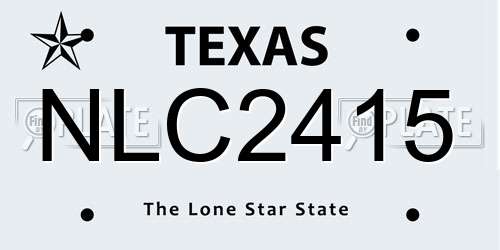 NLC2415 Texas License Plate