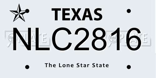 NLC2816 Texas License Plate