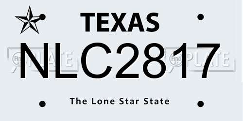 NLC2817 Texas License Plate