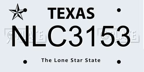NLC3153 Texas License Plate