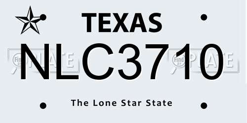 NLC3710 Texas License Plate